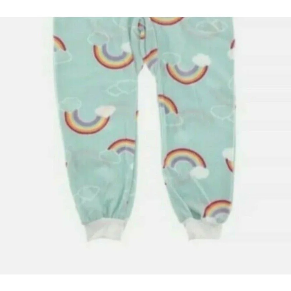 NWT Cat&Jack Rainbow Unicorn Hooded One Piece PJs sz 10/12 Large Youth